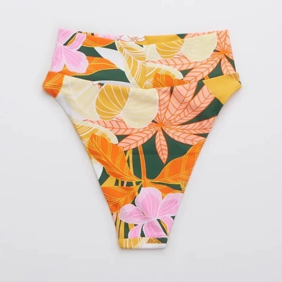 NWT Aerie High Cut Cheeky Tropical Bikini Bottoms - Picture 7 of 7